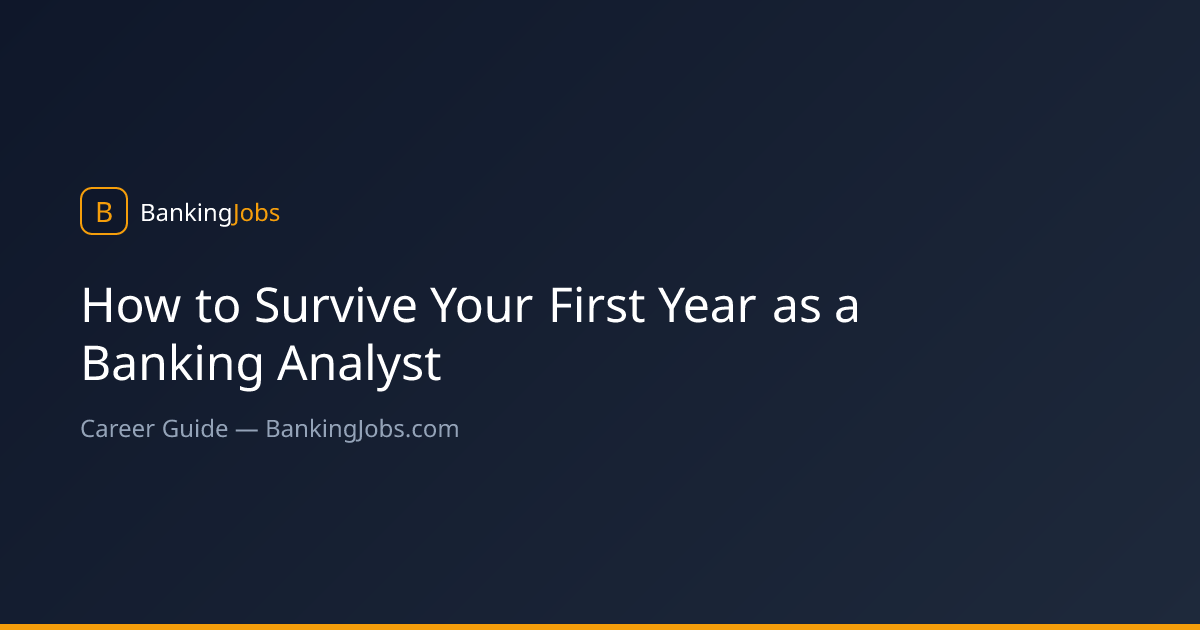 How to Survive Your First Year as a Banking Analyst | BankingJobs.com
